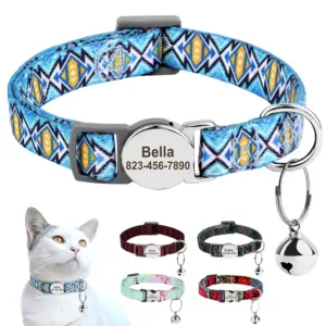 coleira para gato com placa gravada