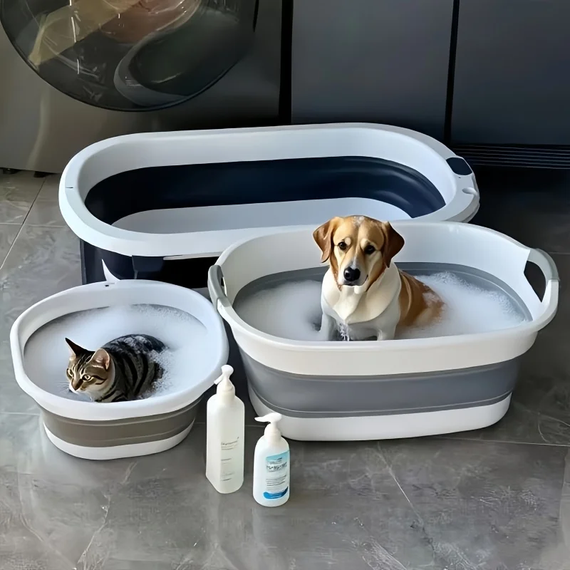 Banheira Portátil Dobrável para Cães e Gatos Antiderrapante - Imagem 4