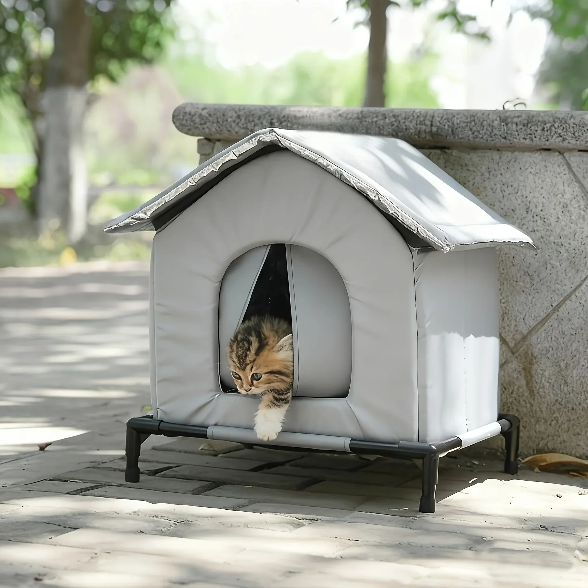 Abrigo para Gatos Externo Isolado com Base Elevada e Teto Removível - Imagem 2