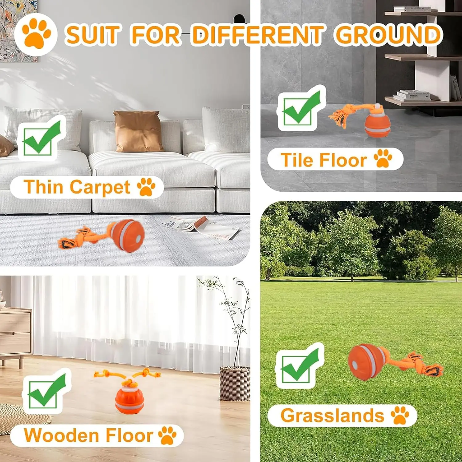 Bola Interativa para Cães e Gatos com Corda Ativada por Movimento - Imagem 5