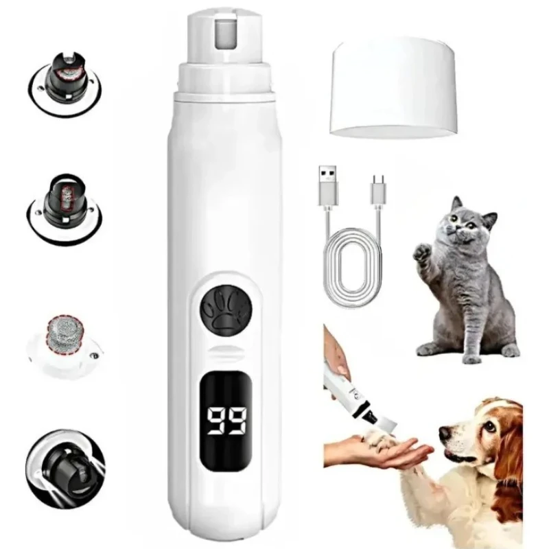 Cortador de Unhas Elétrico para Cães e Gatos Recarregável USB com LED - Image 6