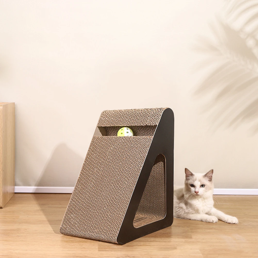 Arranhador para Gatos 2 em 1 de Papelão com Bolas Giratórias - Image 4