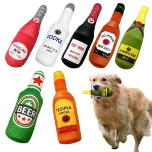 brinquedo de pelúcia para cães garrafa de cerveja