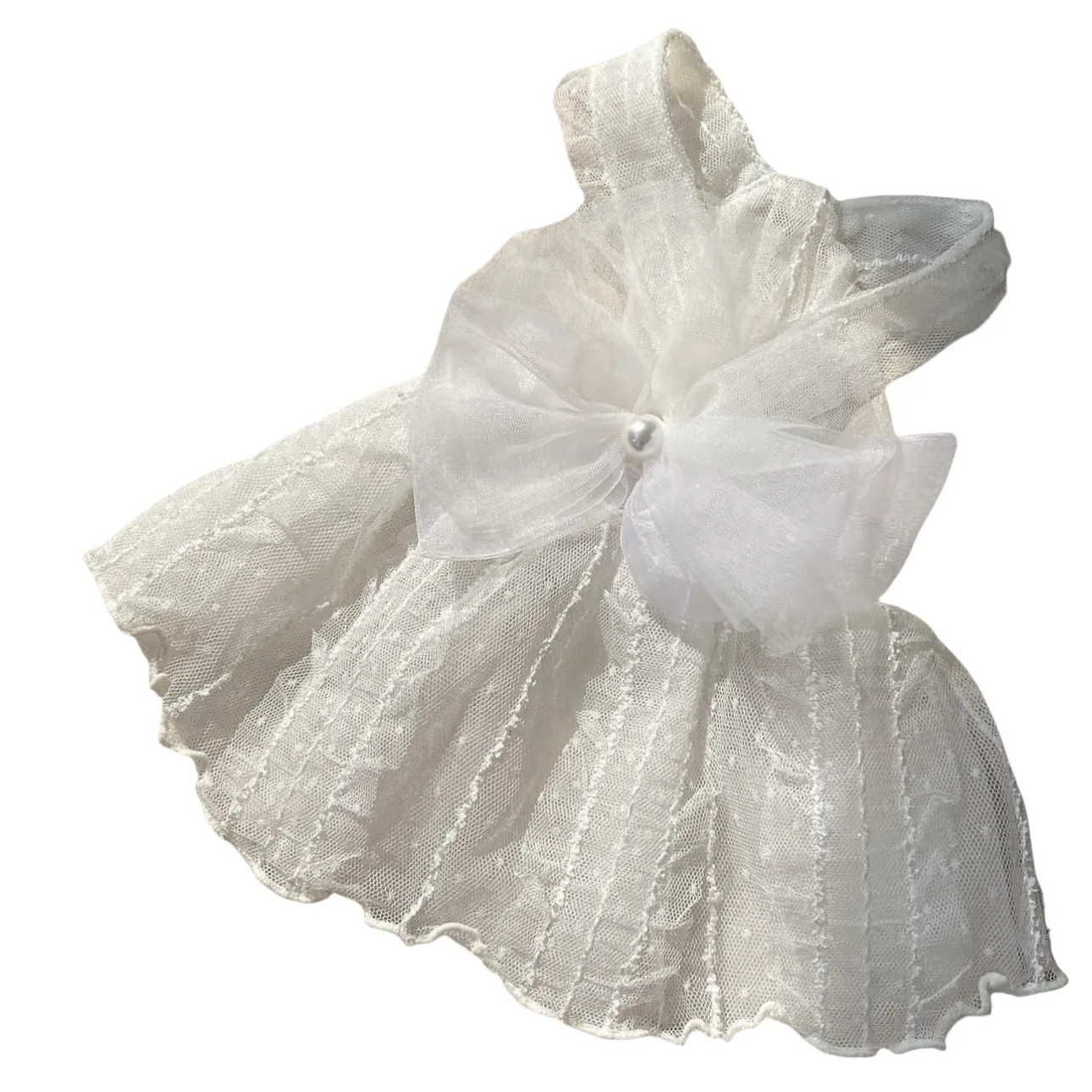 Vestido para Cães e Gatos Pequenos Branco para Casamento - Image 5