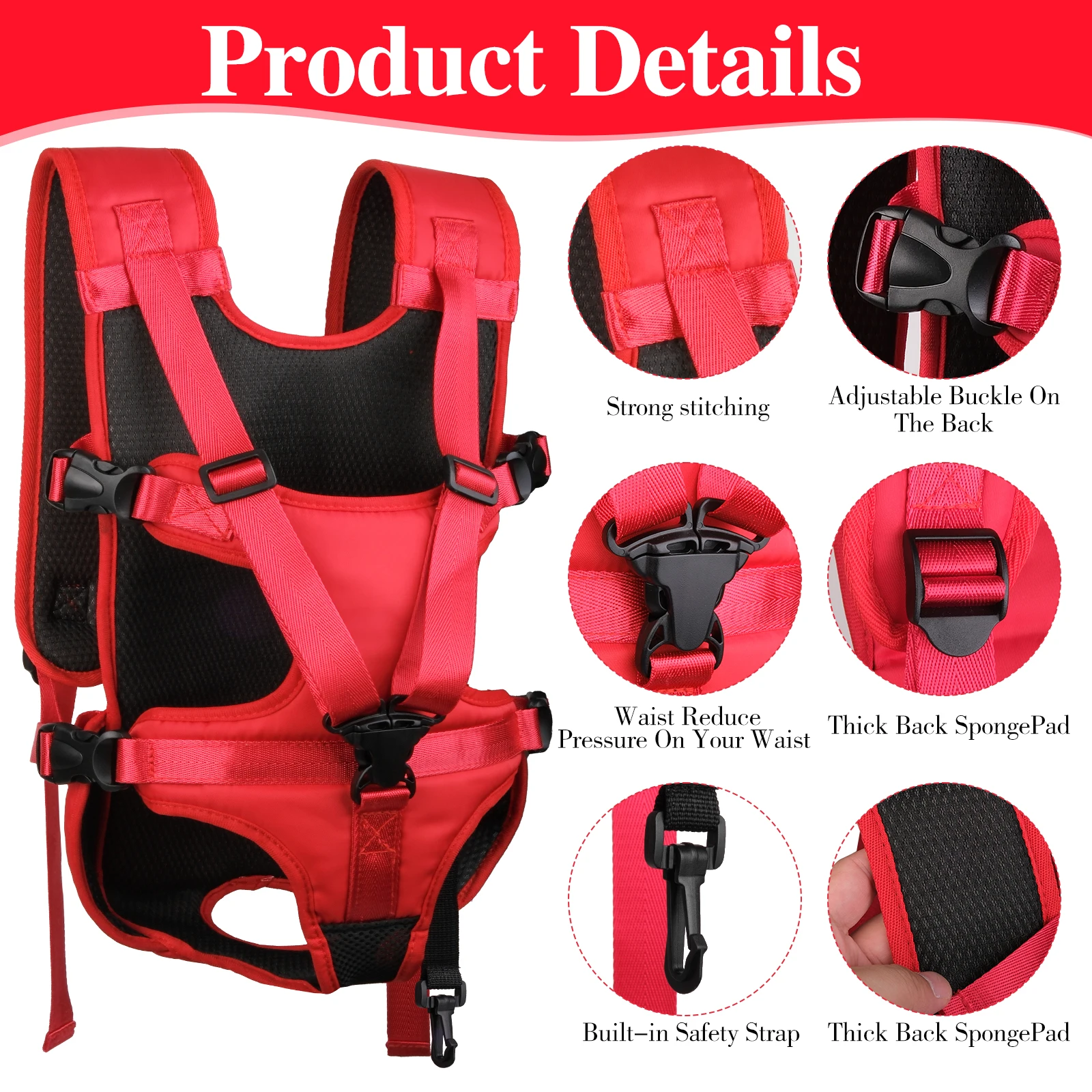 Mochila Transportadora Frontal para Cães Pequenos Ajustável - Imagem 4