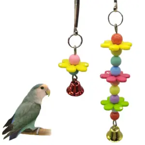 brinquedo de acrílico com sino para pássaros