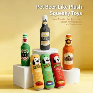 brinquedo de pelúcia para cães garrafa de cerveja