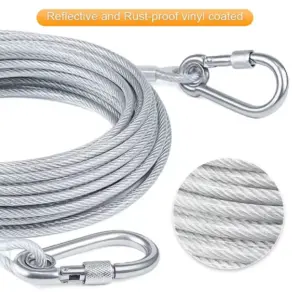 trela de aço para cães com fivela de metal