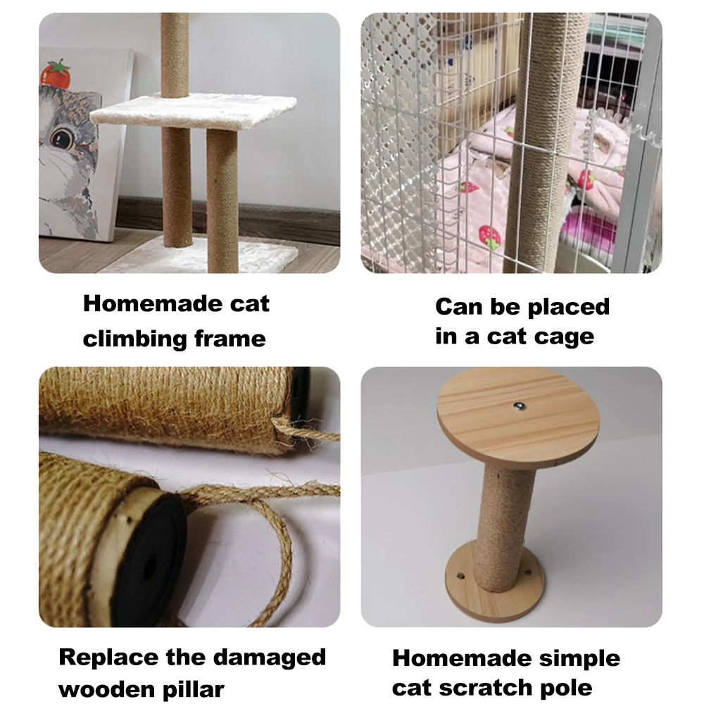 Corda de Sisal para Arranhador de Gatos DIY com Instalação Fácil - Imagem 6