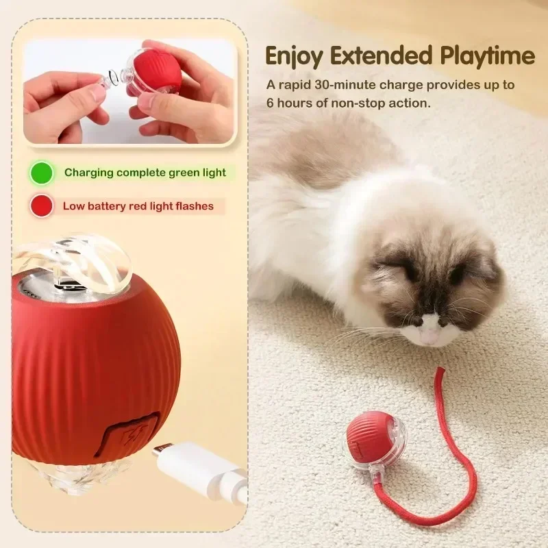 Brinquedo Bola para Gatos Recarregável USB com Sensor de Obstáculos - Imagem 6