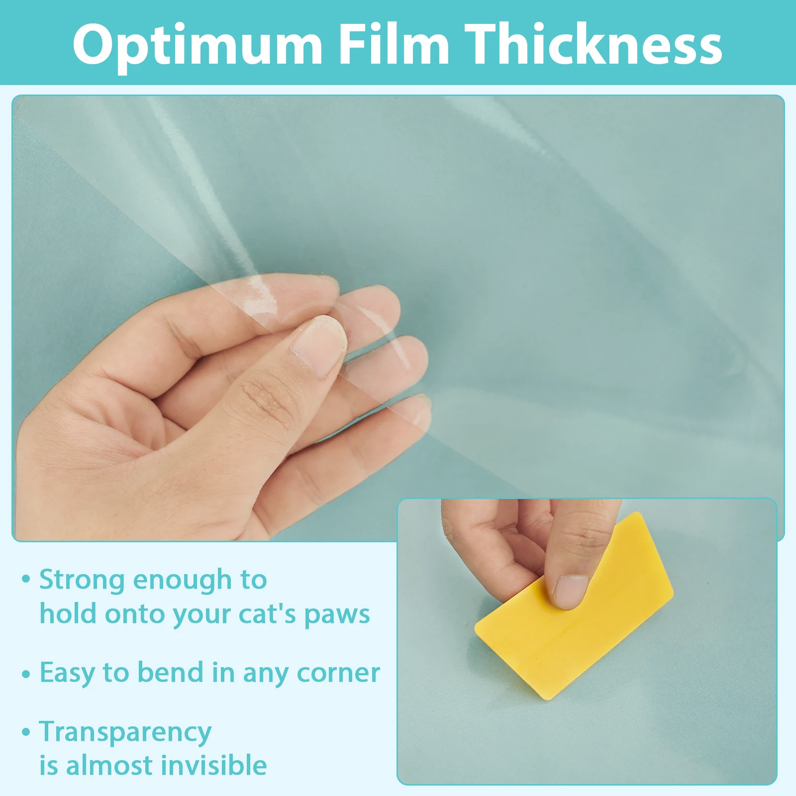 Fita Adesiva Anti-Arranhões para Gatos 45x500cm de PVC Transparente - Imagem 5