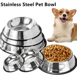 tigela de aço inoxidável para cães e gatos