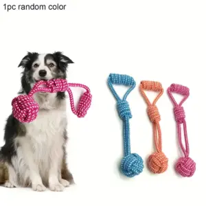 brinquedo de corda para cães com bola