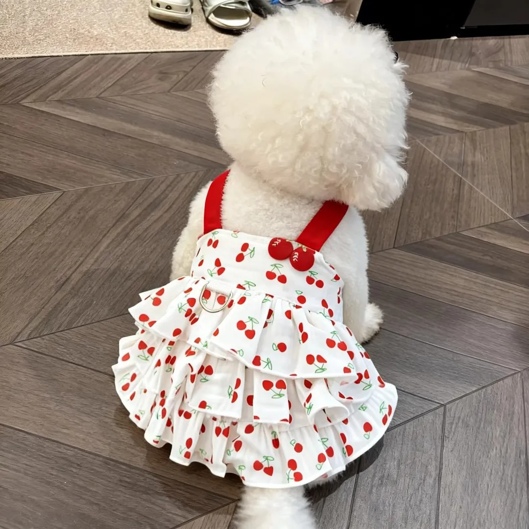Vestido Halter Cereja para Cães e Gatos com Material Respirável - Imagem 3