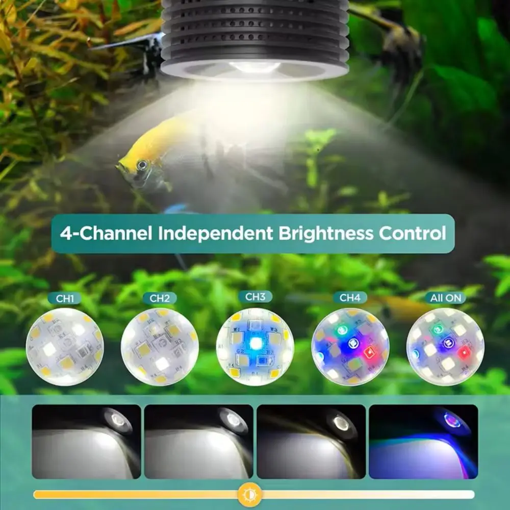 Luminária Lominie Asta 20 LED para Aquário de Água Doce 18W RGBW+UV - Image 4