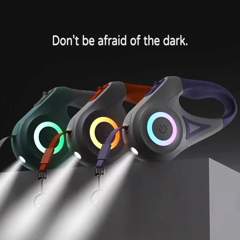 Coleira Retrátil de LED para Cães e Gatos 3m com Luz - Imagem 2