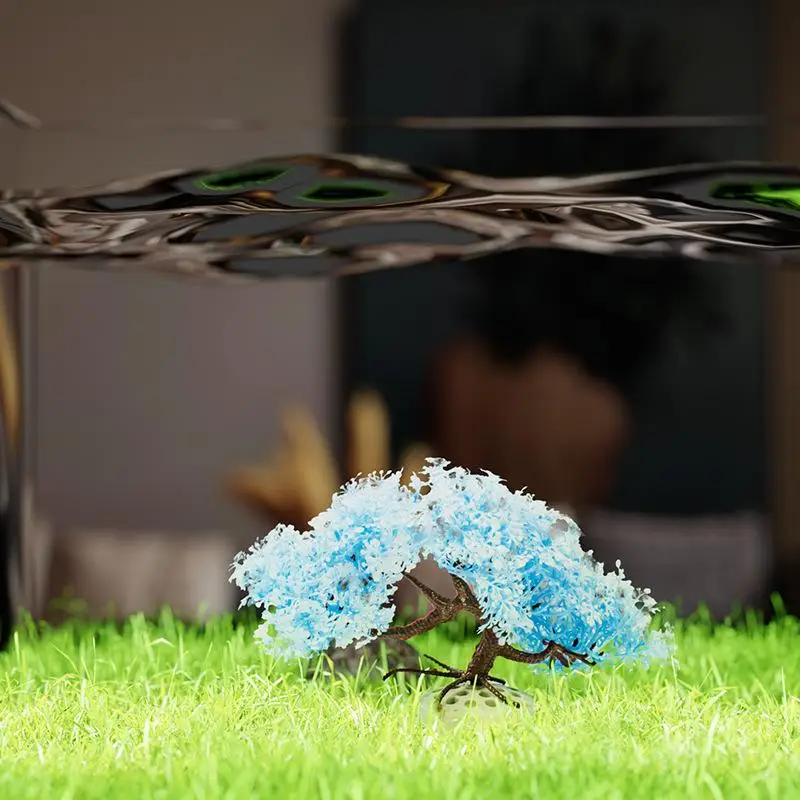 Planta Artificial para Aquário Árvore Cerejeira de Plástico Verde - Imagem 4