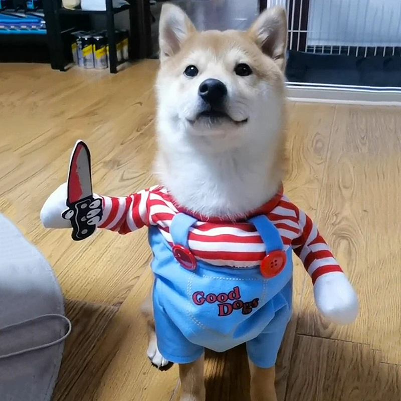 Roupa de Halloween para Cães e Gatos Ajustável com Faca de Espuma - Imagem 2