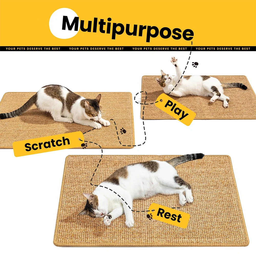 Tapete de Sisal para Gatos Protetor de Móveis Antiderrapante - Imagem 3