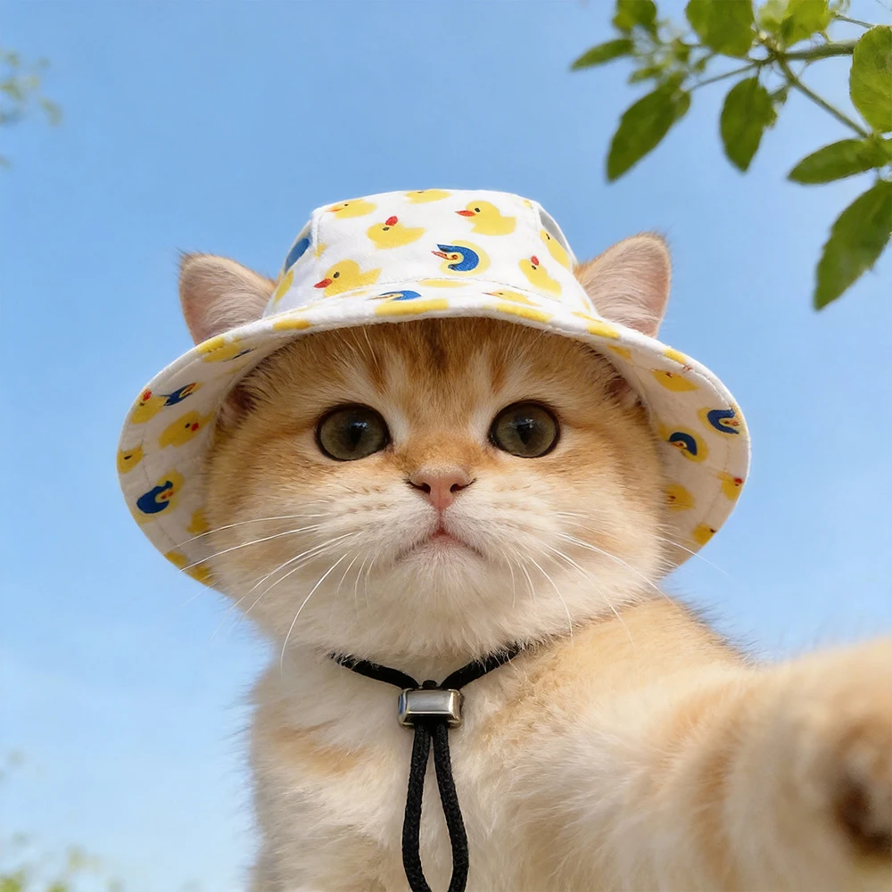 Chapéu de Pescador para Cães e Gatos Pequenos com Ajuste Regulável - Image 3