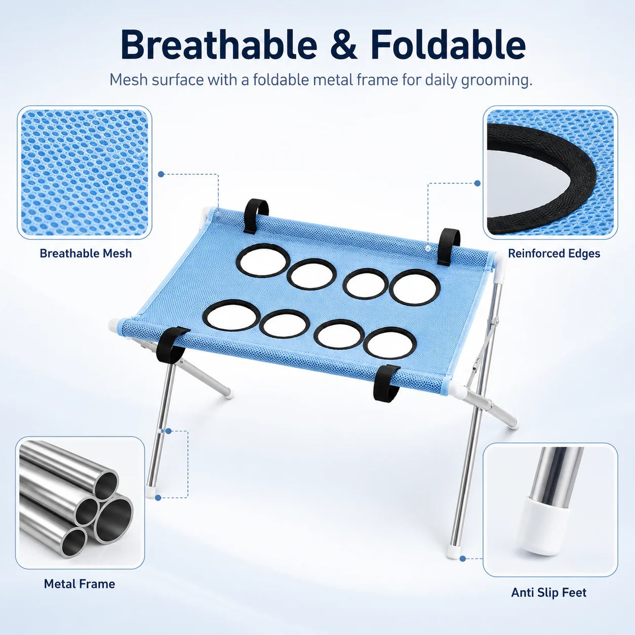 Mesa de Tosa Dobrável para Cães e Gatos Pequenos 60 cm Portátil - Image 5