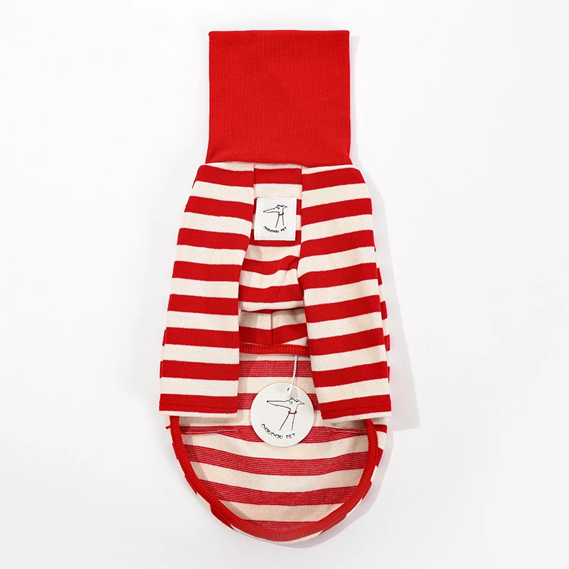 Roupa Listrada Vermelha para Cães e Gatos de Pequeno Porte - Imagem 4