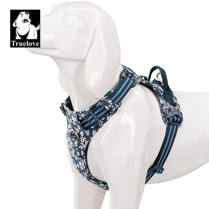 Truelovepet Arnês para Cães com Padrão Floral e 3 Fivelas Ajustáveis - Imagem 4