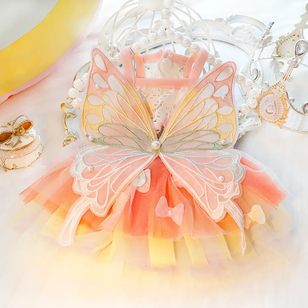 Vestido Princesa para Cães e Gatos de Renda e Malha com Botões - Imagem 5
