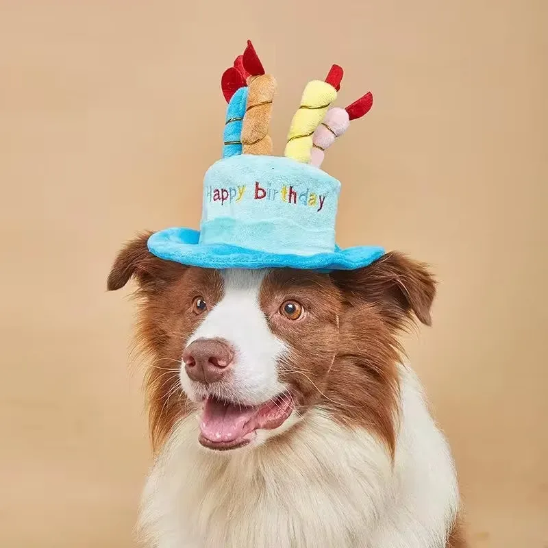 Chapéu de Aniversário para Cães e Gatos de Pelúcia Ajustável - Image 2