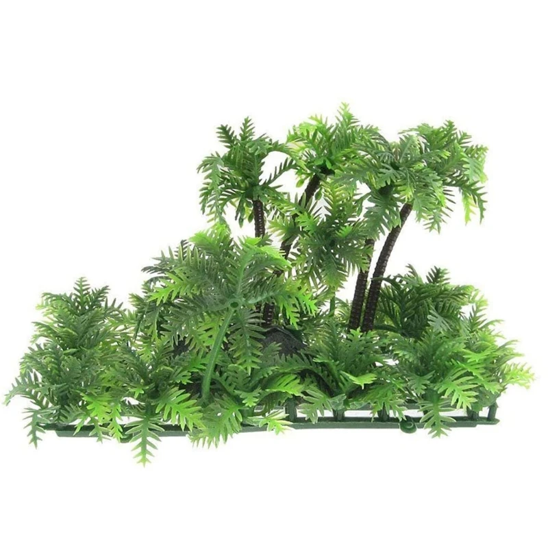 Planta Artificial para Aquário Coqueiro de Plástico com Base - Imagem 5