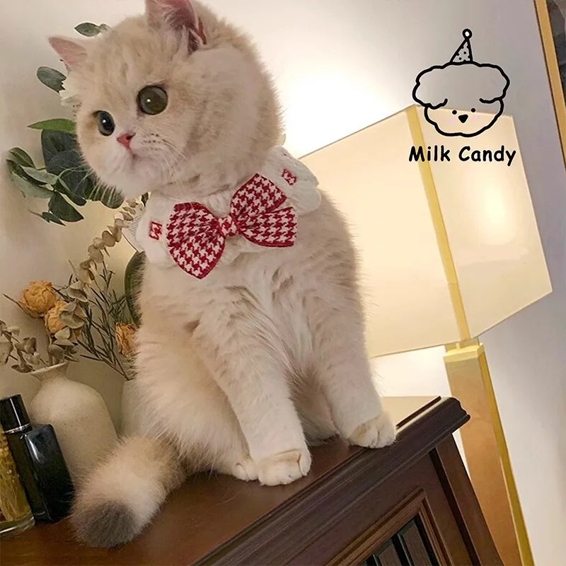 Coleira Babador Xadrez para Pets Pequenos Vermelha e Preta - Imagem 6