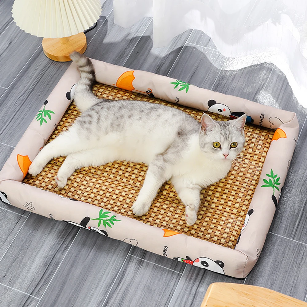 Tapete Refrescante para Gatos e Cães Pequenos de Rattan - Imagem 2