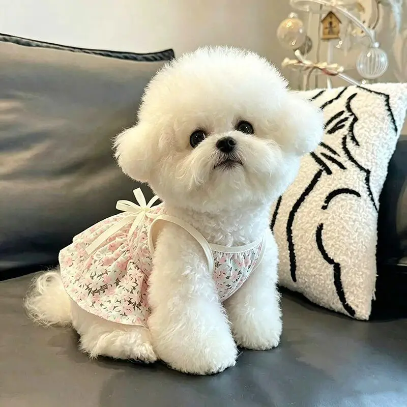 Vestido para Cães de Fibra de Poliéster Respirável Estampado Cereja - Image 6