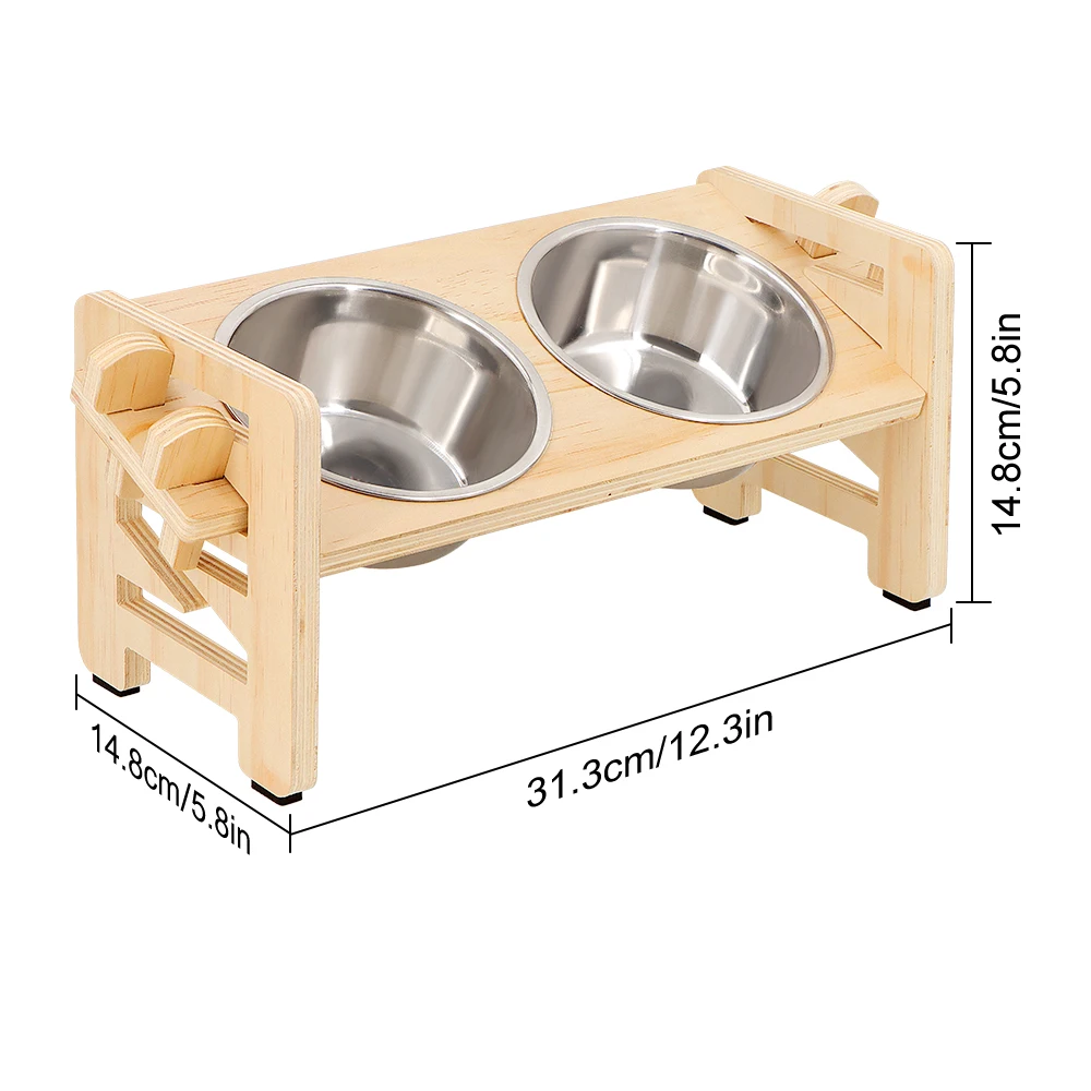 Comedouro Elevado para Cães e Gatos com 2 Tigelas Aço Inox Ajustável - Imagem 2