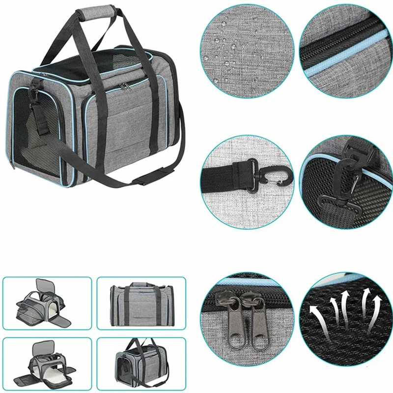 Bolsa de Transporte para Cães e Gatos Dobrável com Painel Expansível - Imagem 4