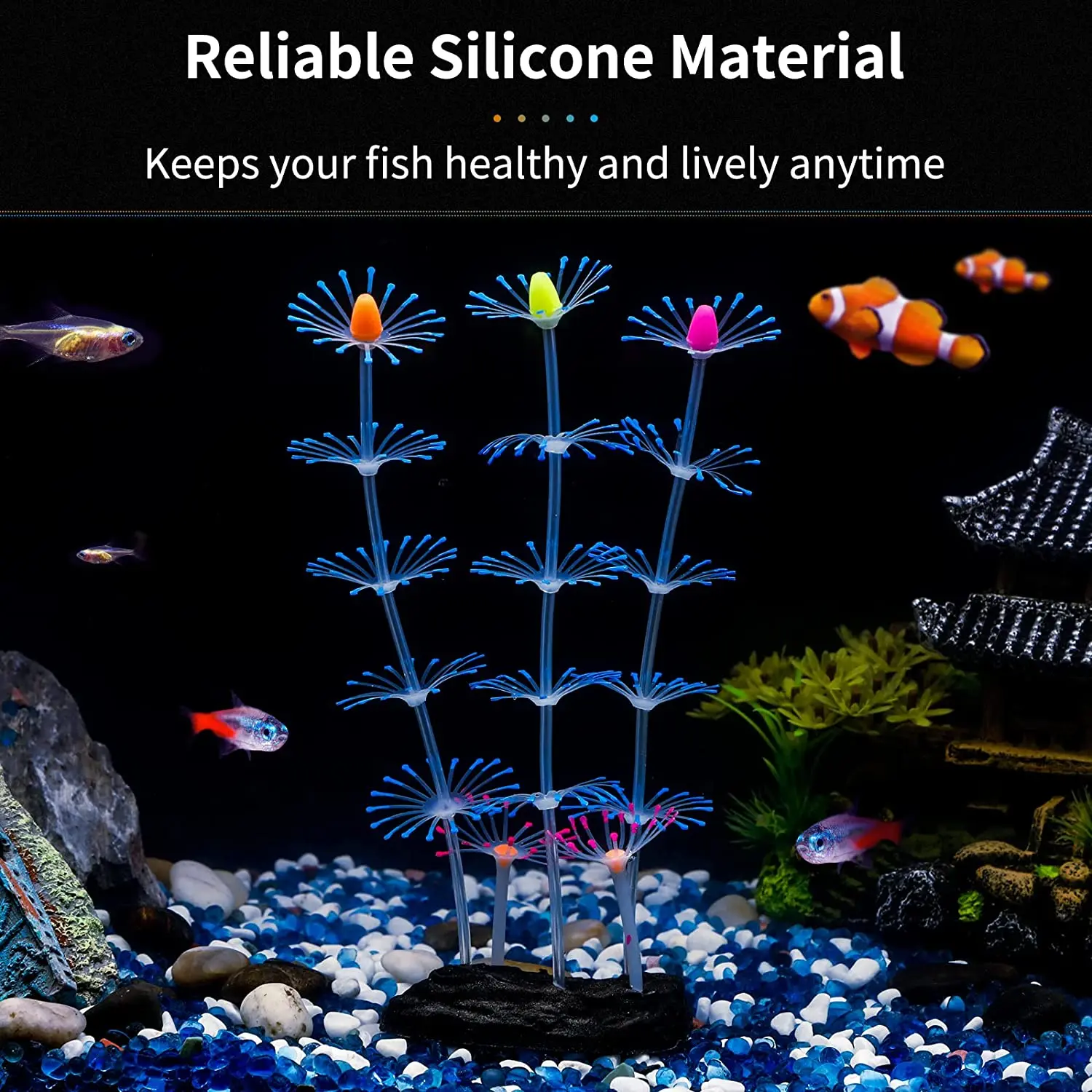 Decoração para Aquário de Silicone com Ventosas e Efeito UV - Imagem 6