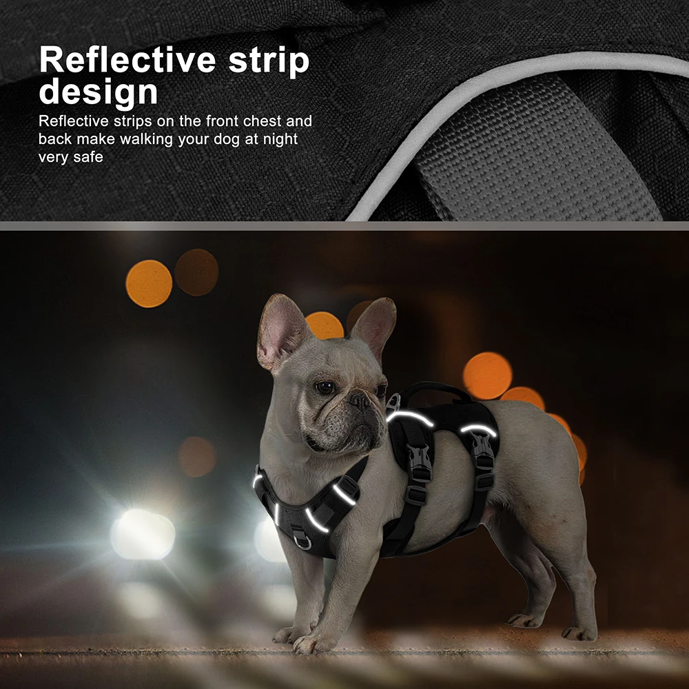 Colete Peitoral para Cães de Nylon Refletivo com Alça Ajustável - Image 3