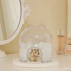 casa transparente para hamster com gelo