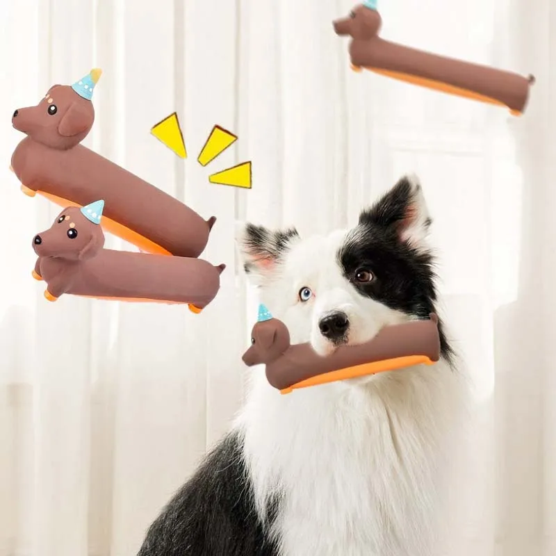 brinquedo de silicone dachshund para cães