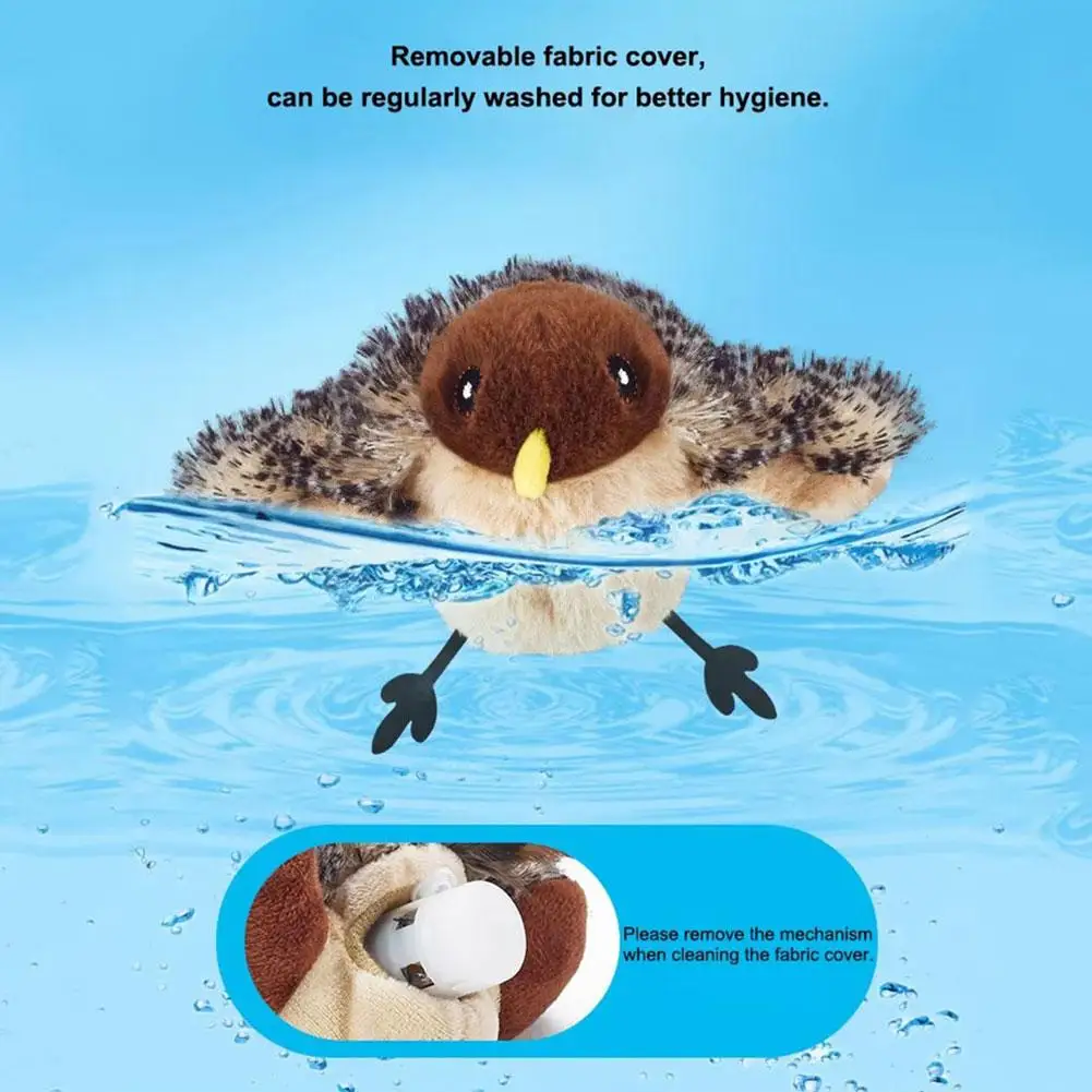 Brinquedo para Gato Pássaro Interativo de Pelúcia com Bateria Recarregável USB - Imagem 6