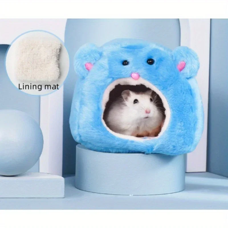 Rede para Hamster de Pelúcia com Almofada Removível Azul - Image 4