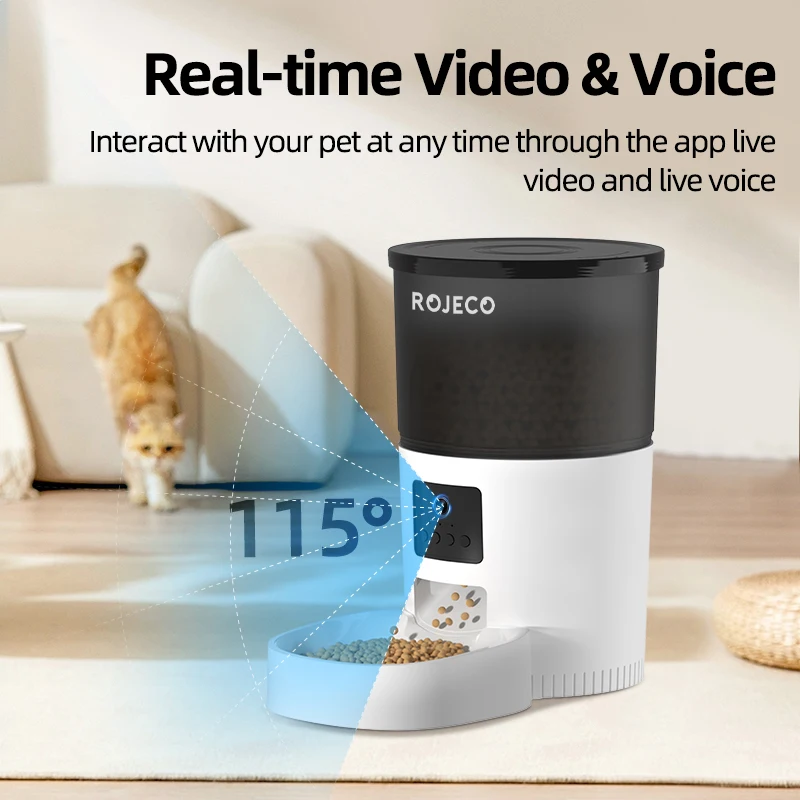 Rojeco Alimentador Automático para Cães e Gatos com Câmera de Vídeo - Image 2
