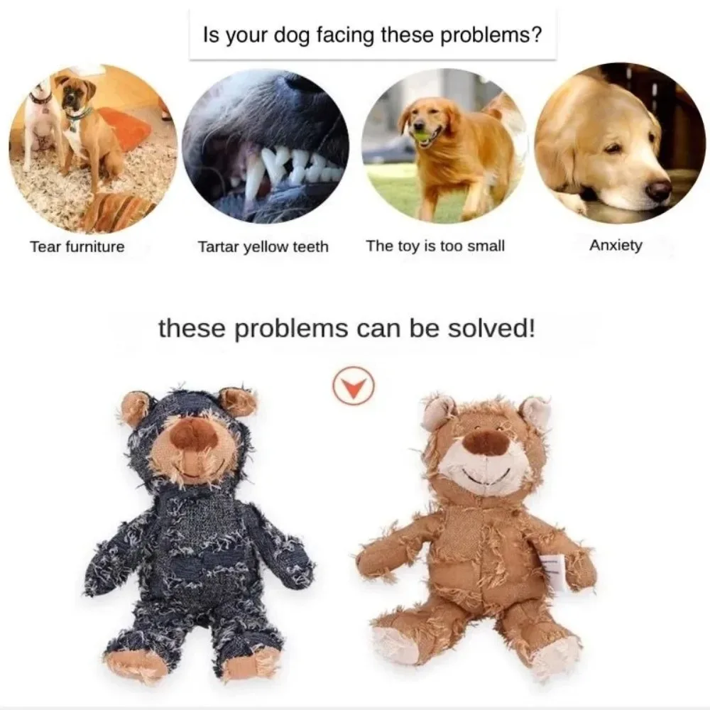 Brinquedo de Pelúcia Urso para Cães com Som e Bordado Elétrico - Imagem 3