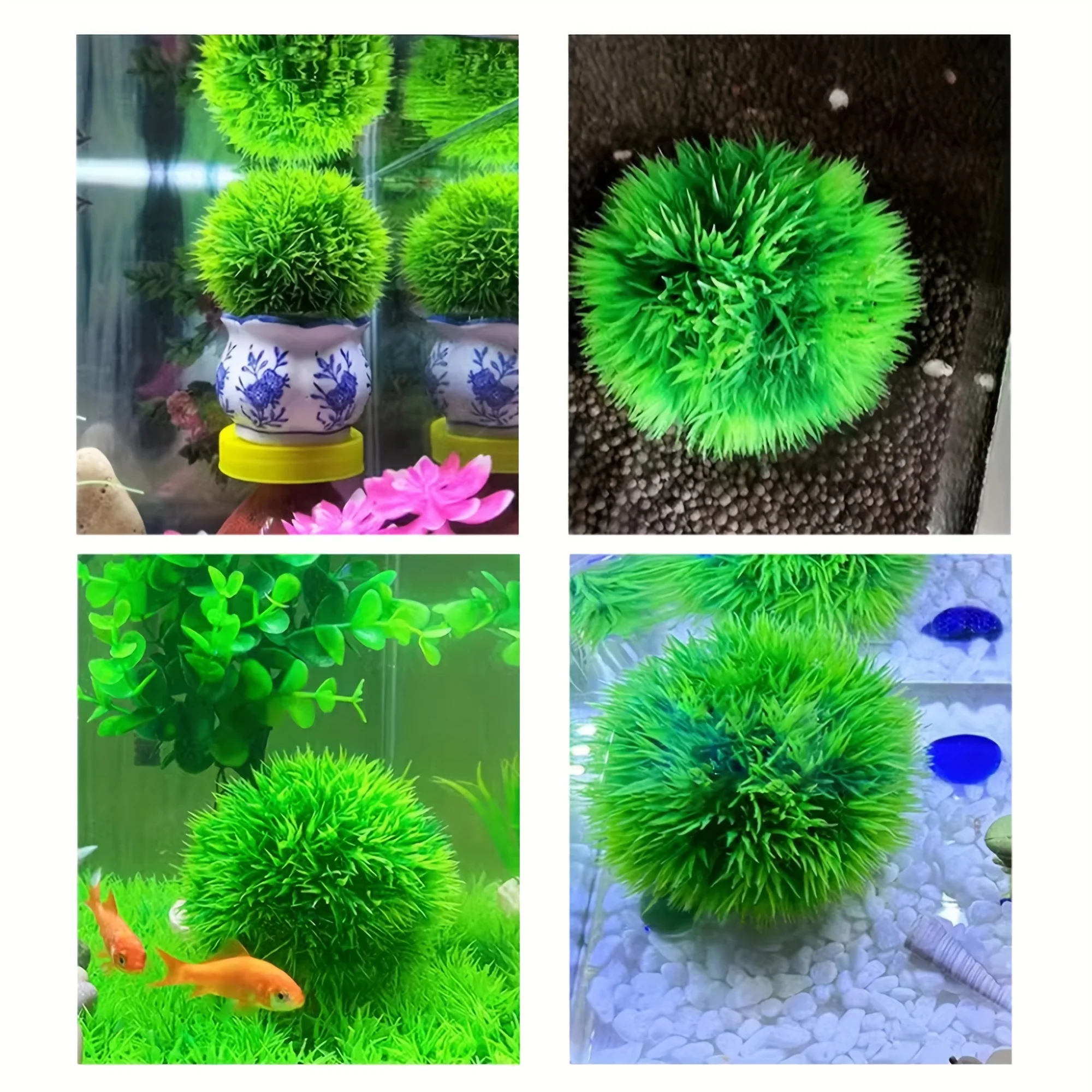Bola de Grama Artificial para Aquário Decorativa Resistente ao Desbotamento - Imagem 6