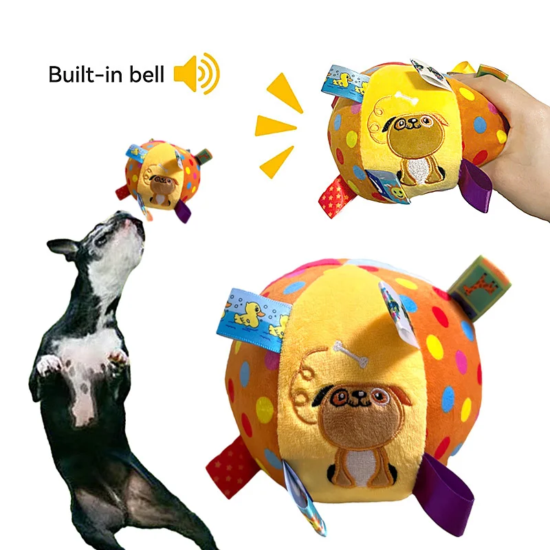 brinquedo bola de pelúcia vocal para cães
