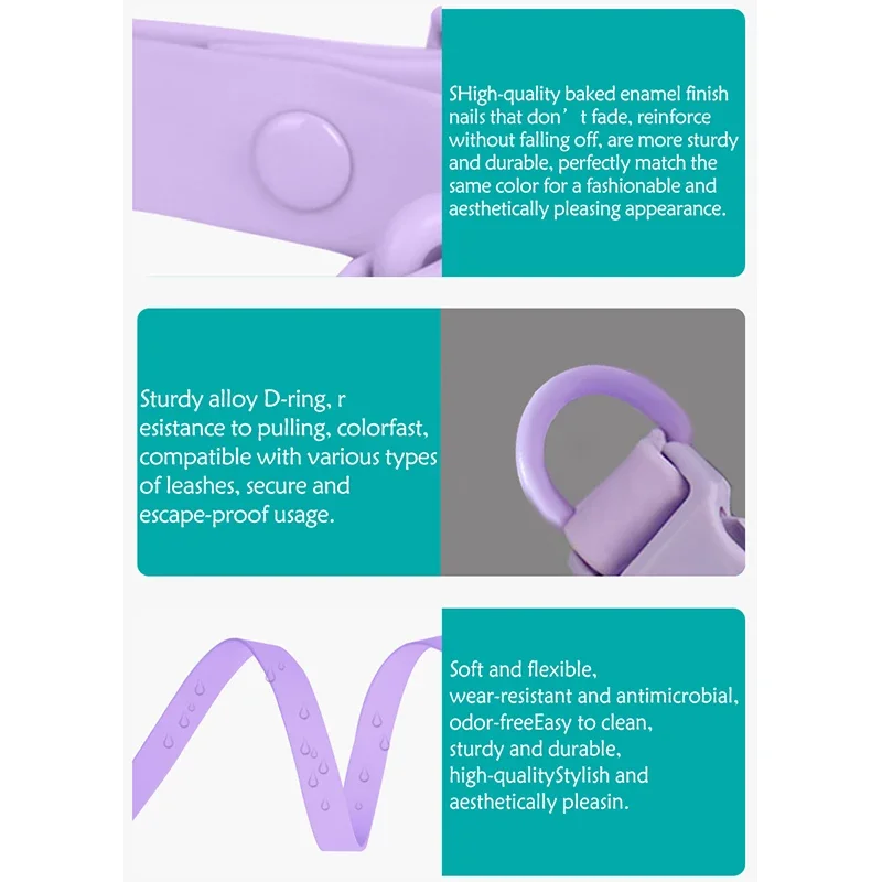 Coleira PVC para Cães Ajustável e Impermeável Fácil de Limpar - Imagem 6