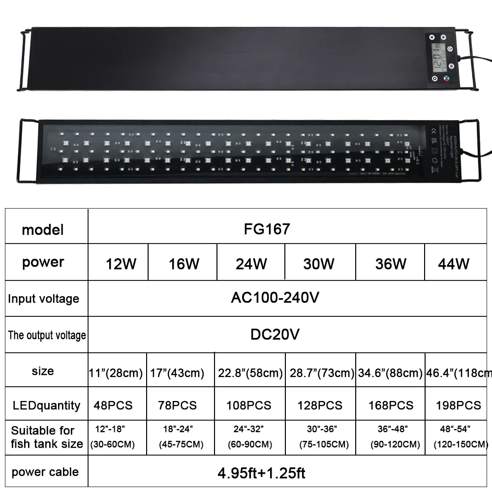 Iluminação LED para Aquário 30-60cm Espectro Completo Bivolt - Imagem 6