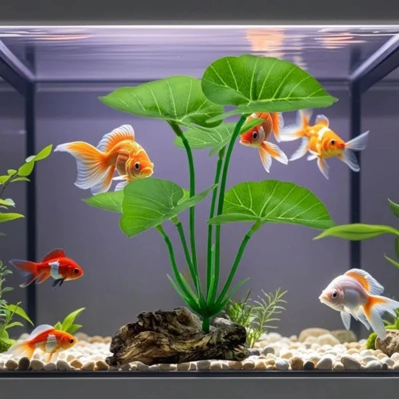 Plantas Artificiais para Aquário e Terrário Folhas Flutuantes Realistas - Imagem 3