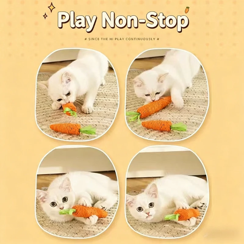 Brinquedo Cenoura para Gatos com Som para Morder - Imagem 4
