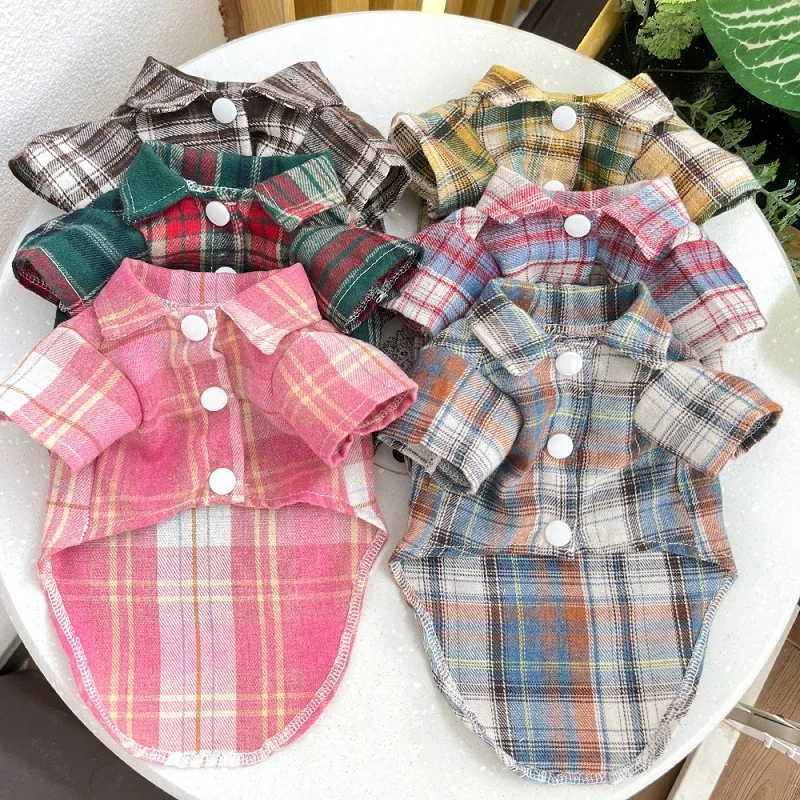 camisa xadrez para cães e gatos